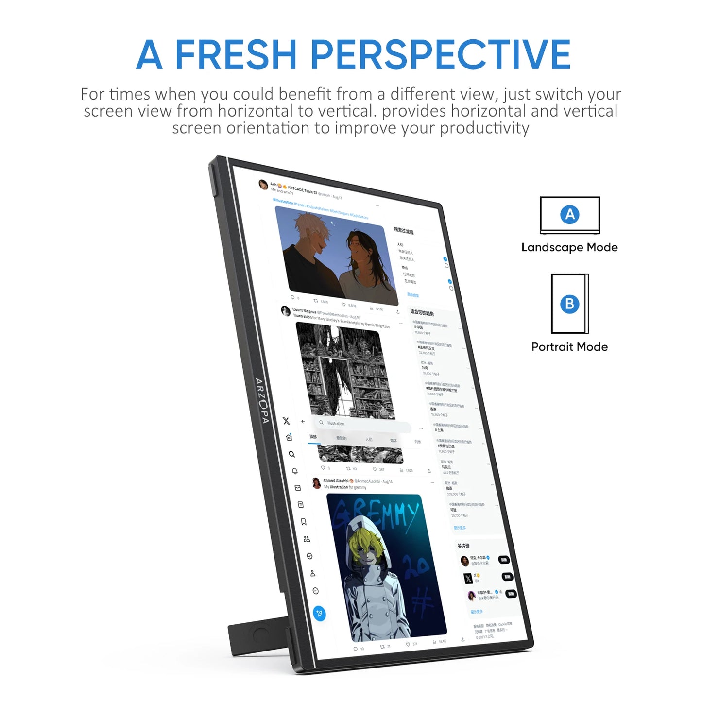 ARZOPA Z1RC 16" 2.5K Creative Monitor