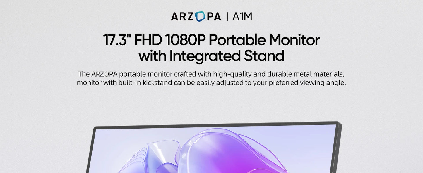ARZOPA A1M 17.3" 60Hz Entertainment Monitor