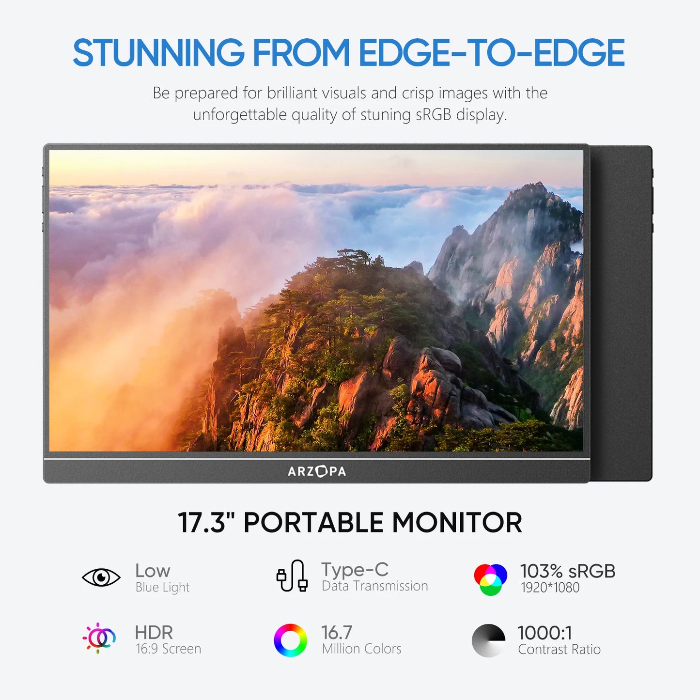 ARZOPA A1M 17.3" 60Hz Entertainment Monitor