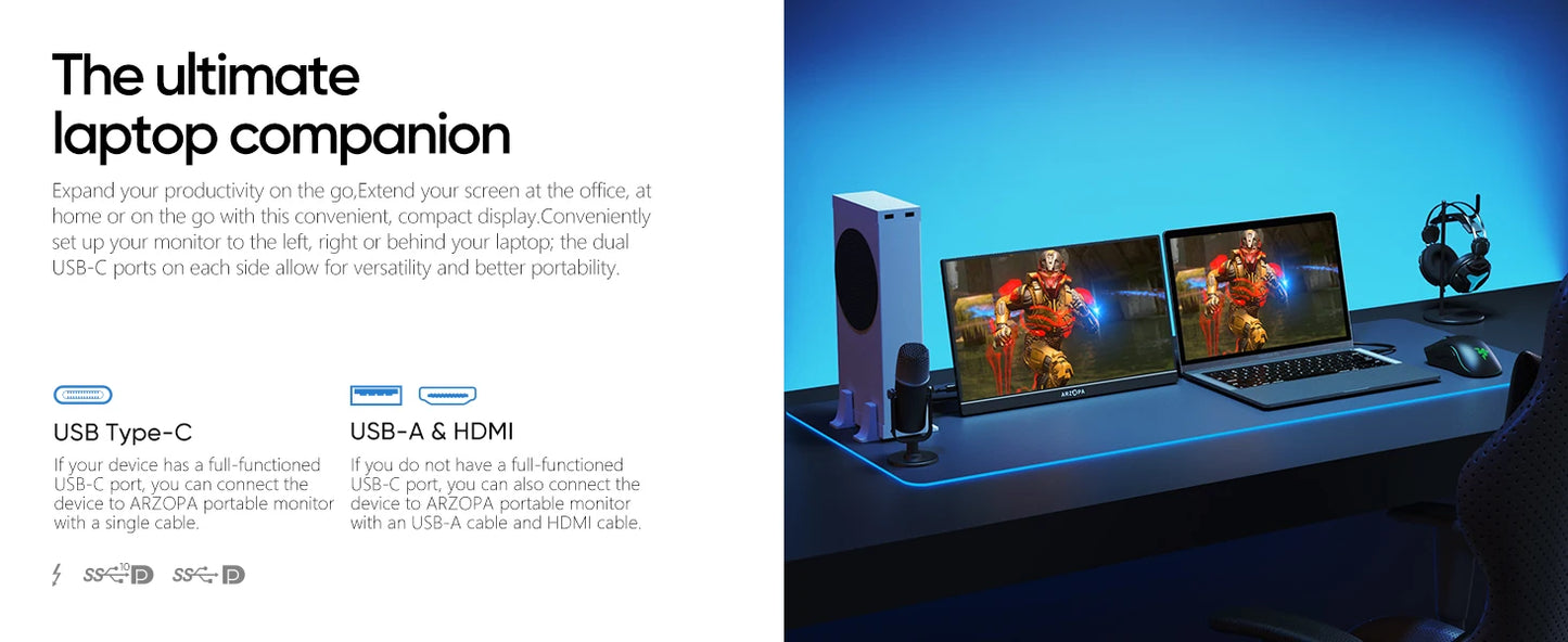 ARZOPA Z1FC 16.1" 144Hz Gaming Monitor
